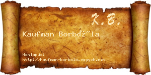 Kaufman Borbála névjegykártya