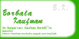 borbala kaufman business card